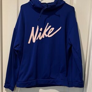 Nike Royal Blue Sweatshirt with Light Pink Script